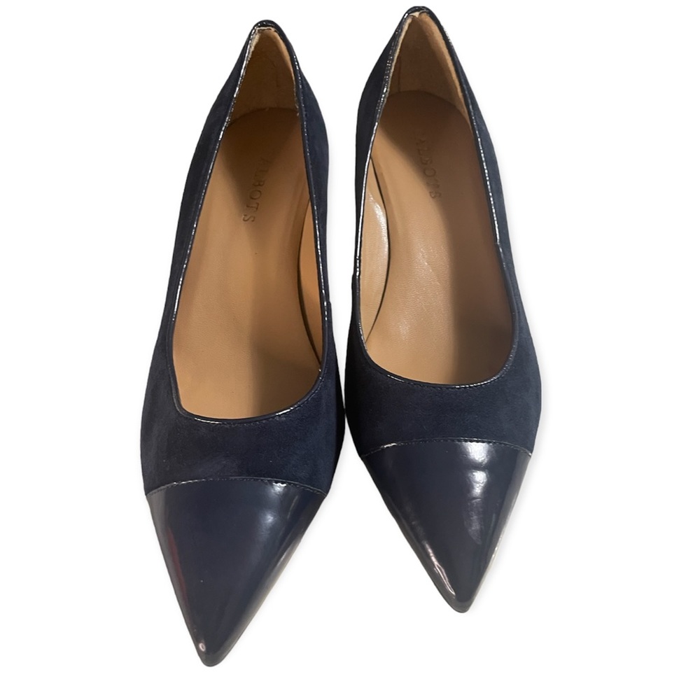 Talbots blue suede and patent leather low heel shoes - Picture 5 of 6